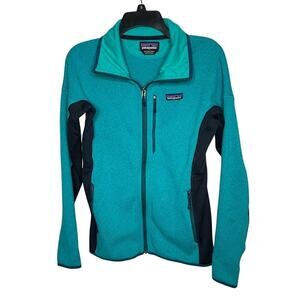Patagonia Full Zip Teal & Navy Hooded All Weather Winter Jacket Size Medium
